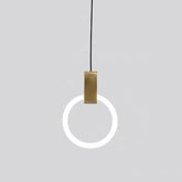 Geometric Frame Gold LED Bedroom Pendant Light - Clowas